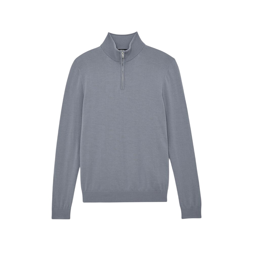 REISS Blackhall Merino Wool Half-Zip Jumper